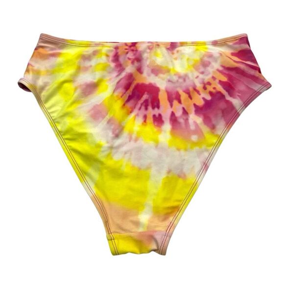 Xhilaration Tie Dye High Waisted Cheeky Swim Bikini Bottom Pink White XL - Picture 2 of 3